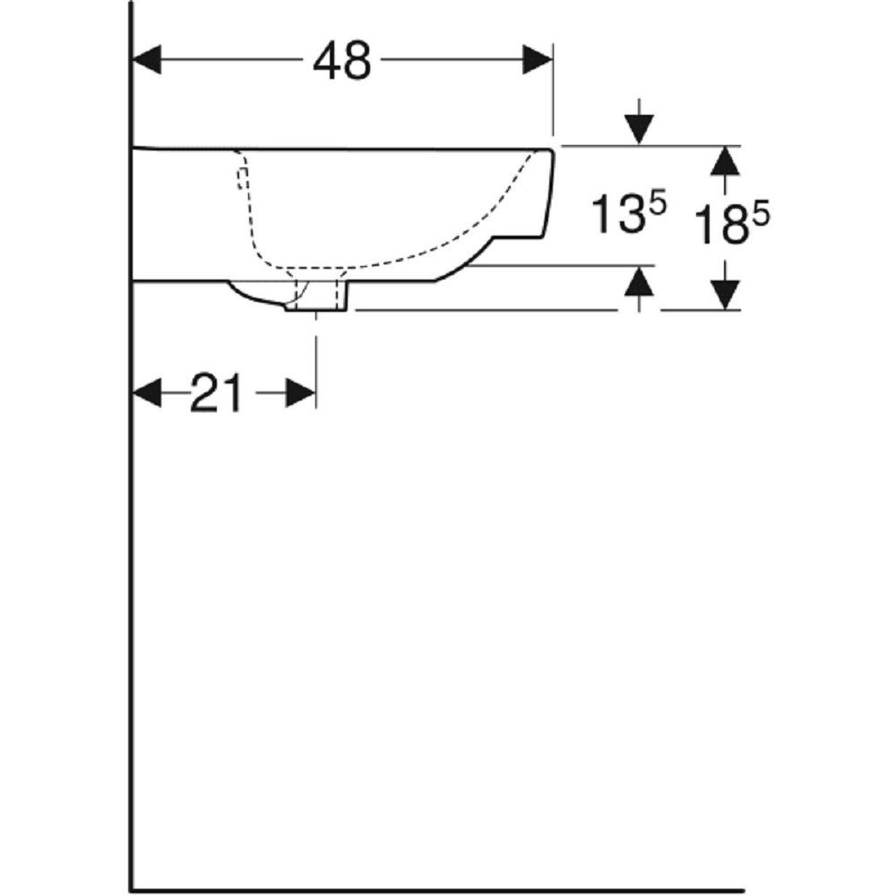 GEBERIT Doppelwaschtisch »Renova Plan« (1-St), BxT: 130x48 cm, mit Überlauf-HomeTrends