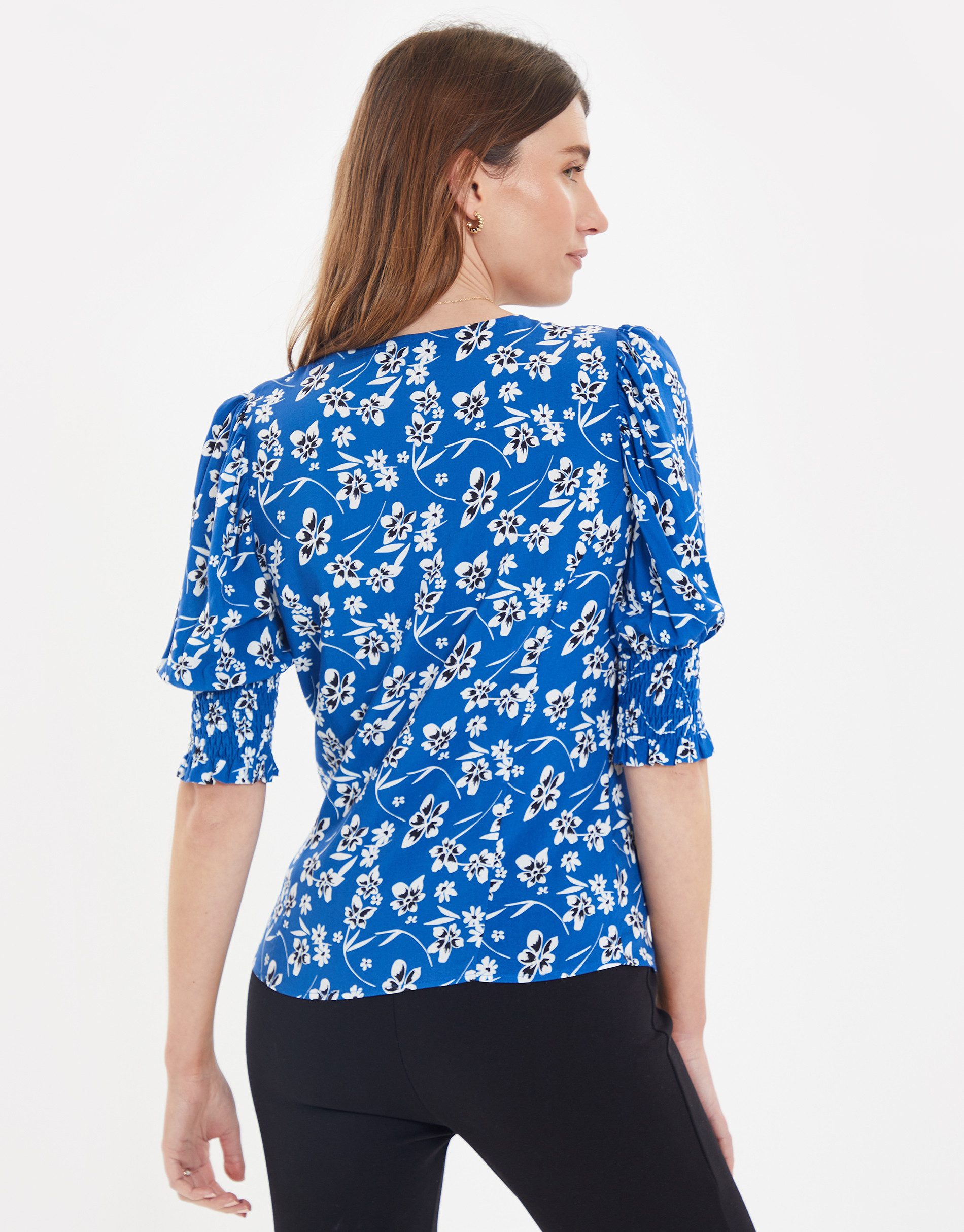 Threadbare Blusentop THB Sand Short Sleeve mit schönem Print