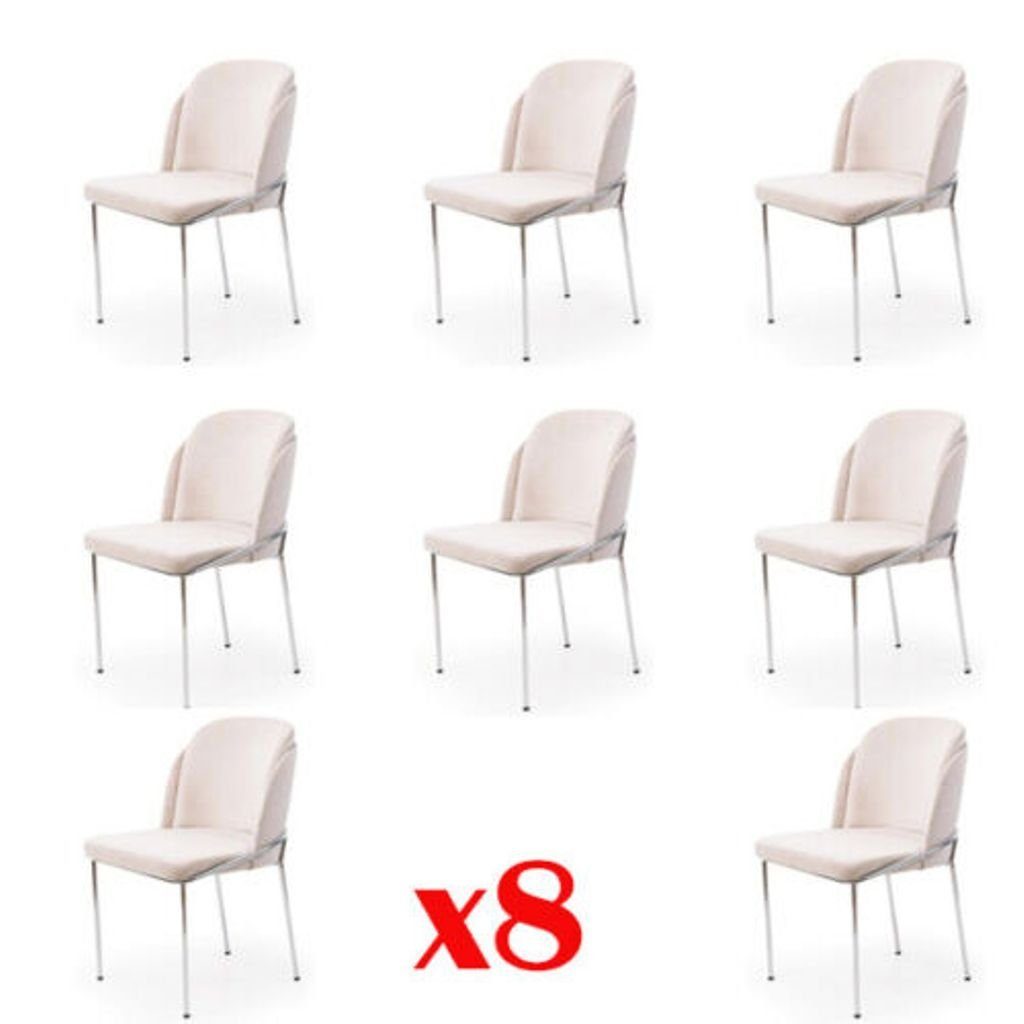 JVmoebel Esszimmerstuhl, italienischer Stil Luxus Möbel Stuhl Set 8X Stühle Esszimmer Sessel