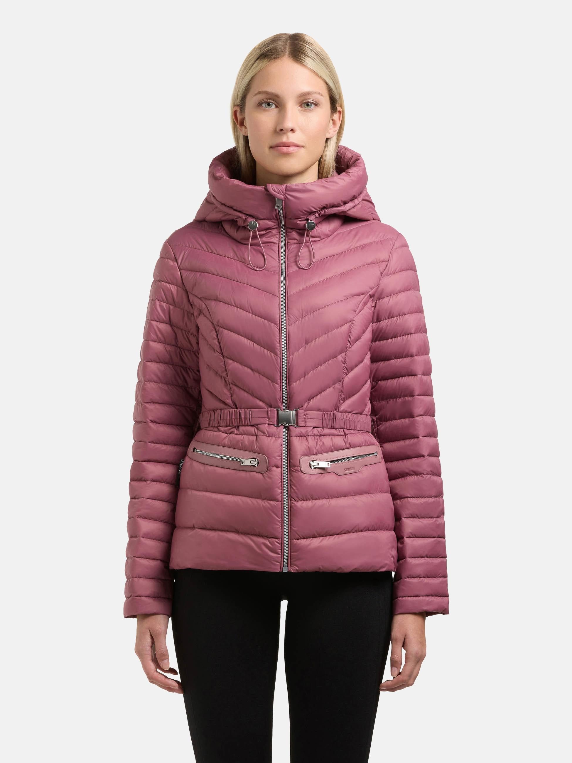 khujo Outdoorjacke Lorella Übergangsjacke mit Kapuze und Taillengürtel