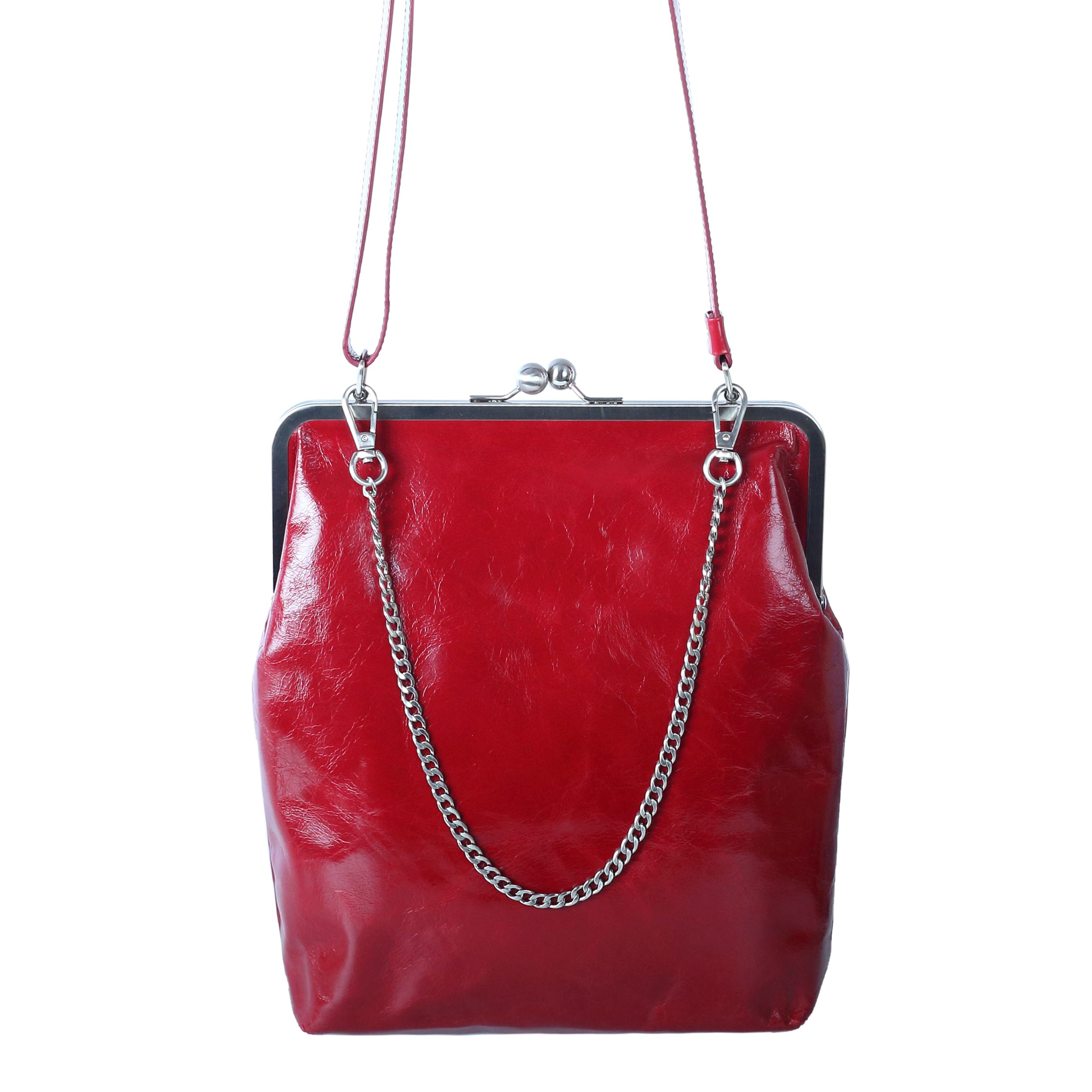 VOLKER LANG Schulterriemen CHAIN MEDIUM twisted 55 cm - großer Karabiner Metallkette -