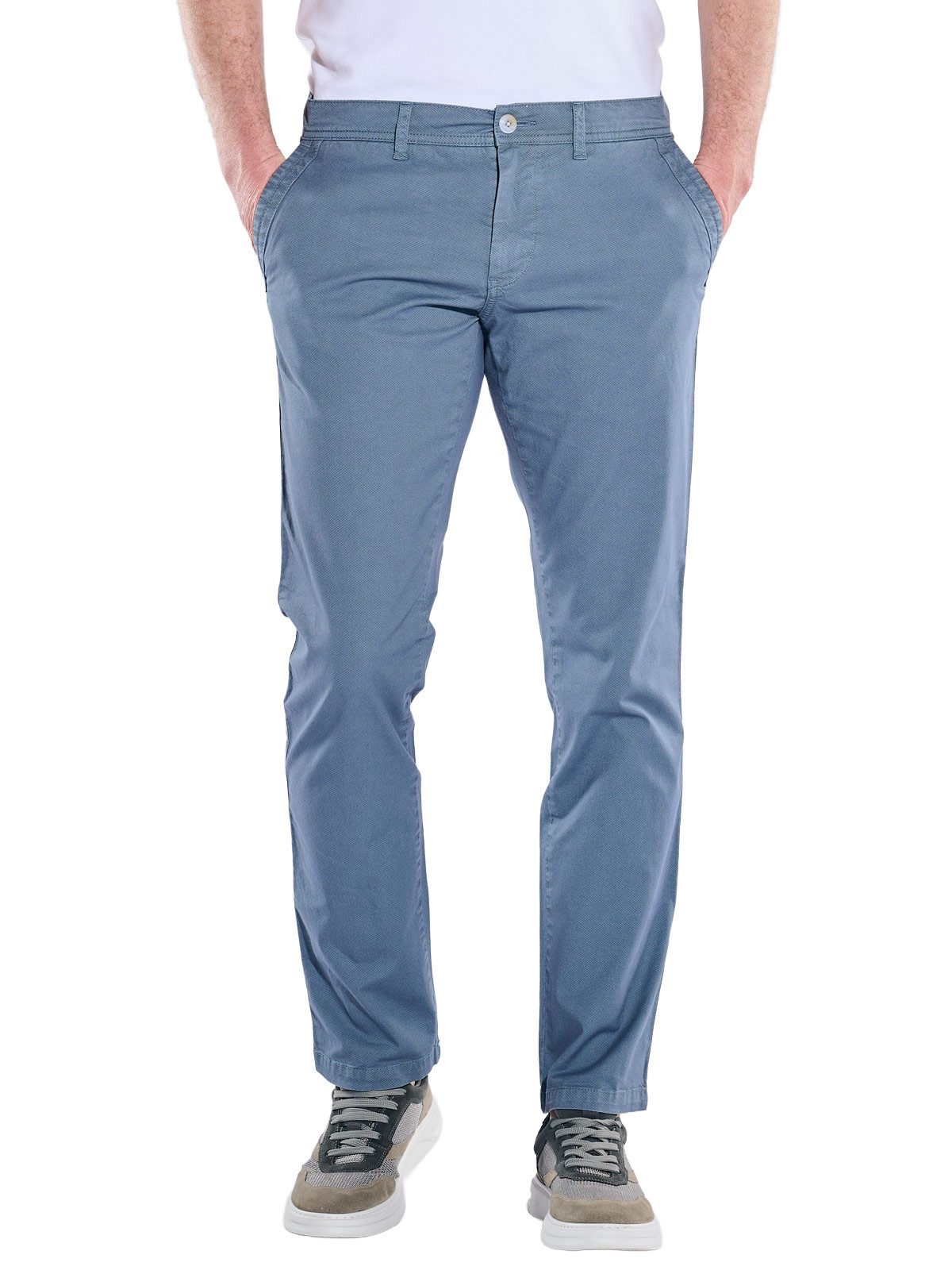 Chinohose Herren Chino regular, Petrolblau