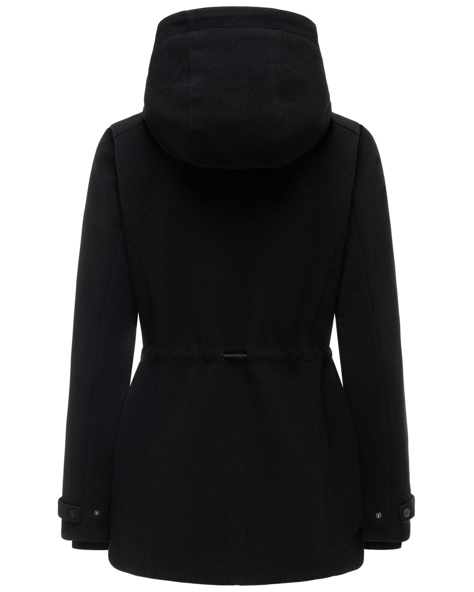 Navahoo Kurzmantel Lächelstern 14 Lange Damen Übergangsjacke in Wollmantel-Optik mit Kapuze