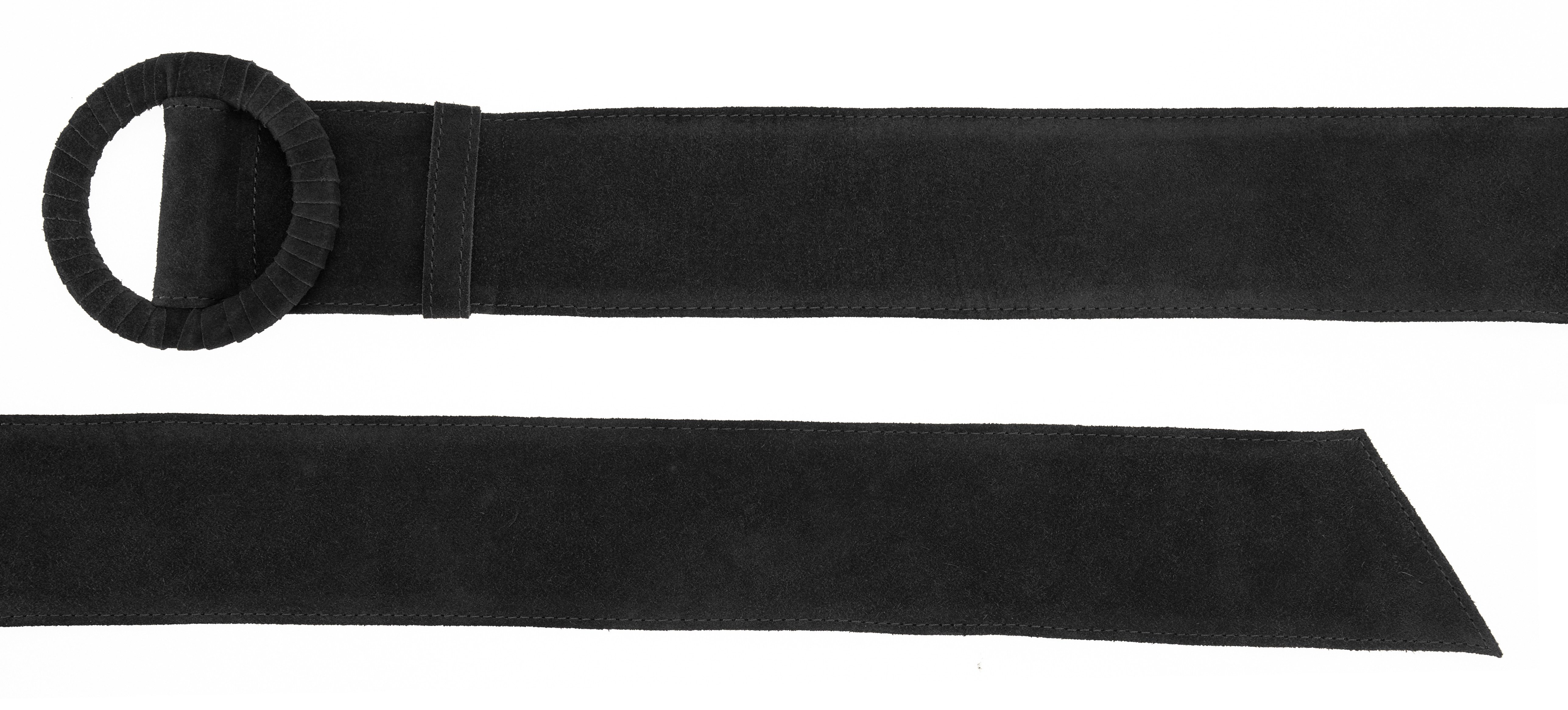 LASCANA Taillengürtel Ledergürtel, Gürtel für Kleid & Overall, Bauchgürtel aus hochwertigem Veloursleder, mit Shaping-Effekt