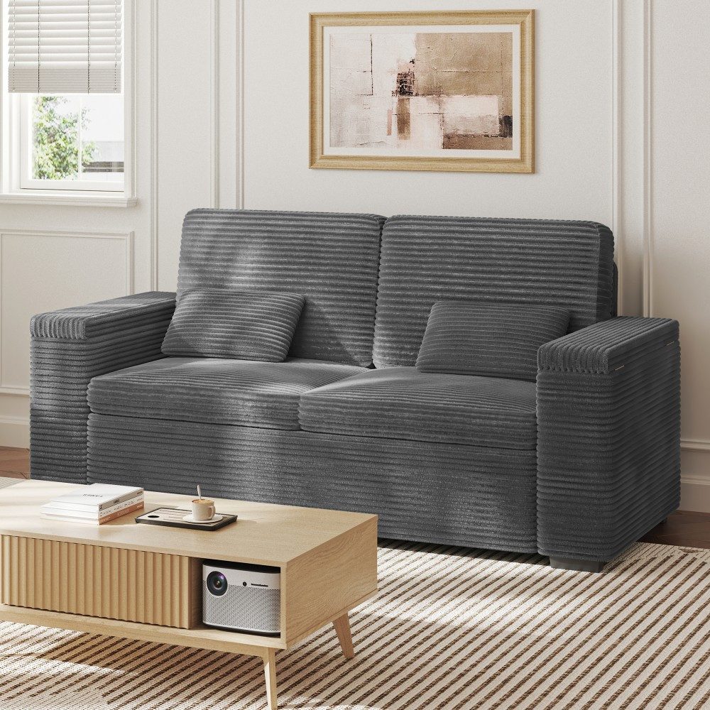 ToteBox 3-Sitzer Rough Stripe Corduroy Massivholzsofa günstig online kaufen