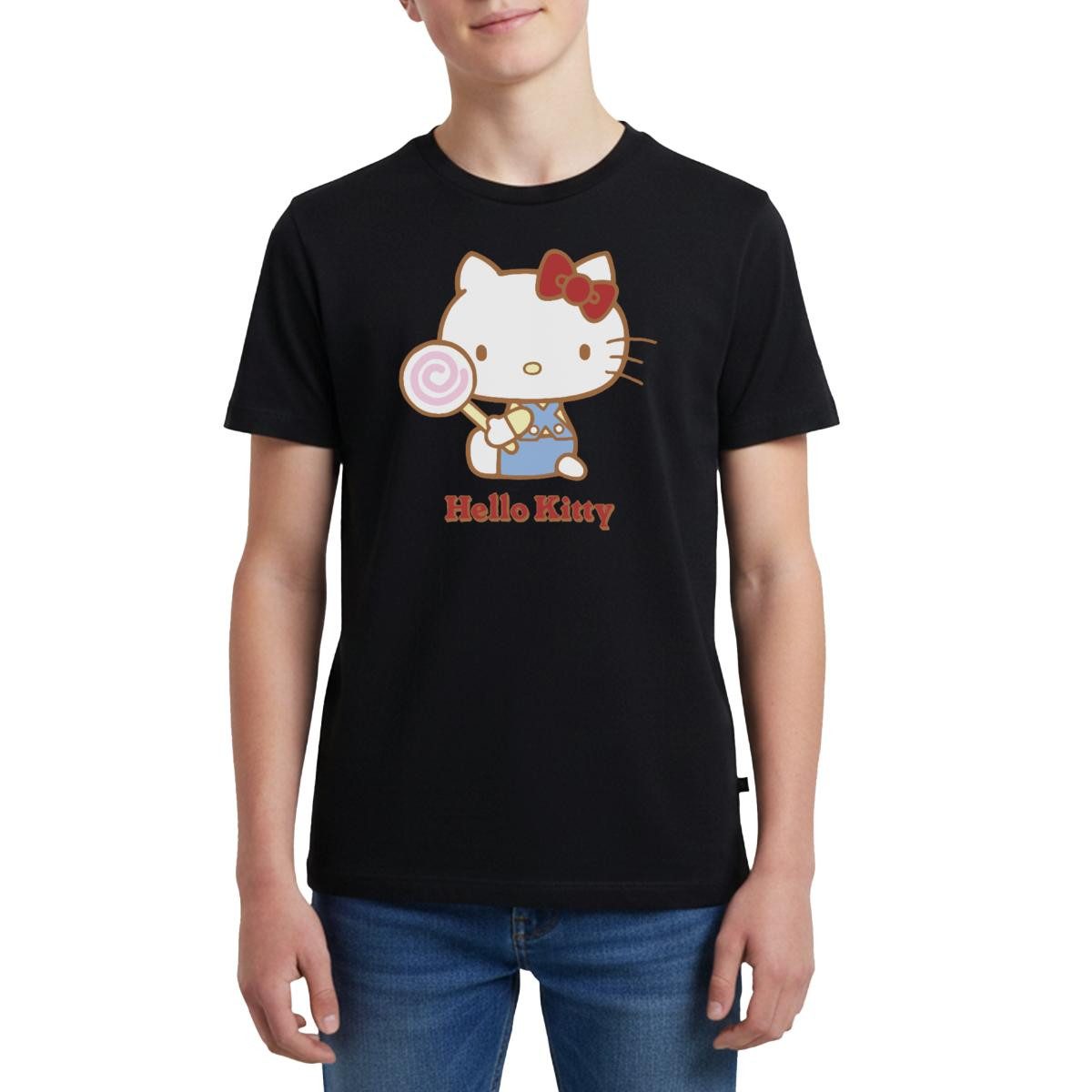 T-Shirt Hello Kitty Mit Lollipop Teenager Premium T-Shirt