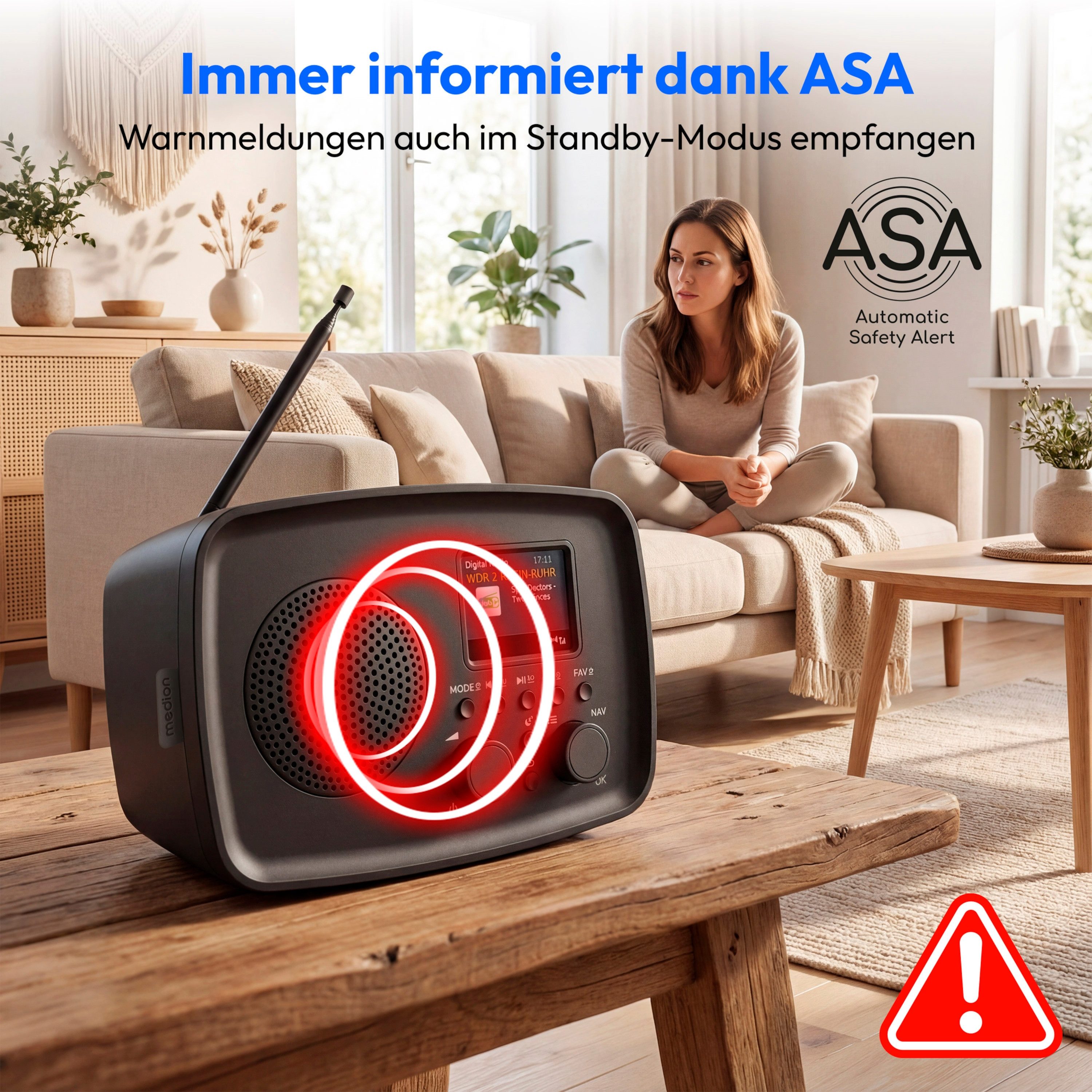 Medion® Audio-System MEDION LIFE DAB+ Radio DRE-1 (MD89288) (5 W, Bluetooth 5.3)