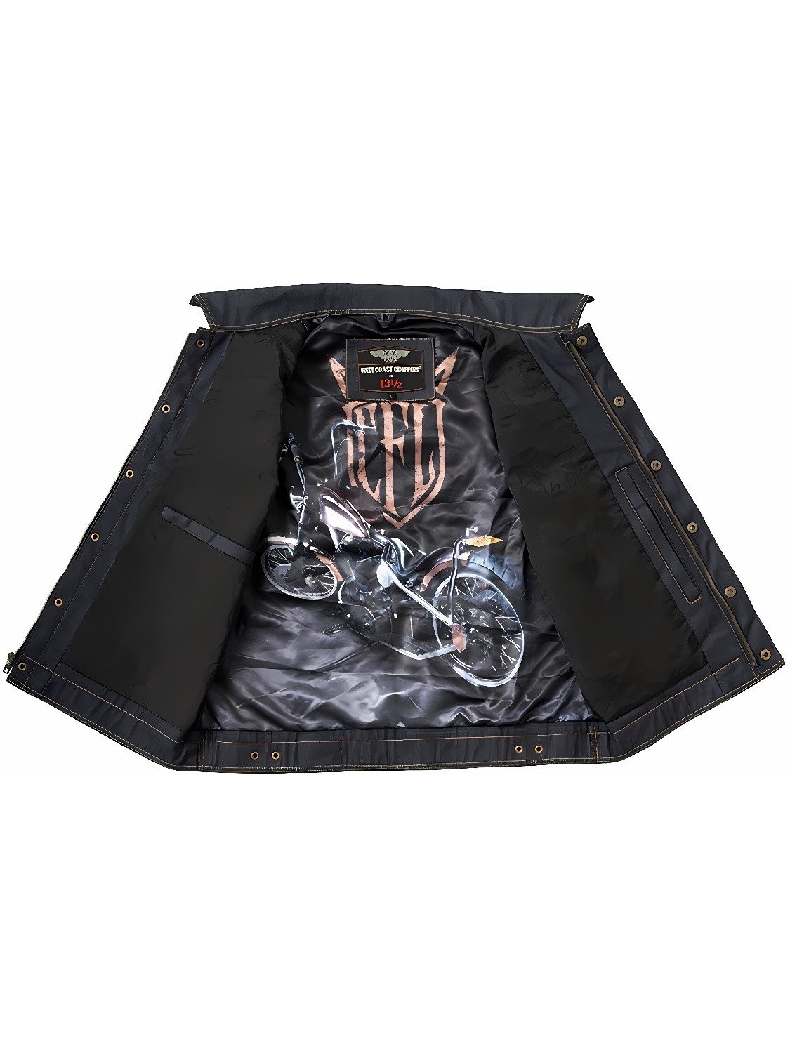 West Coast Choppers Sweatweste Collab 131/2 Denim Riding Vest - Blue Raw Denim