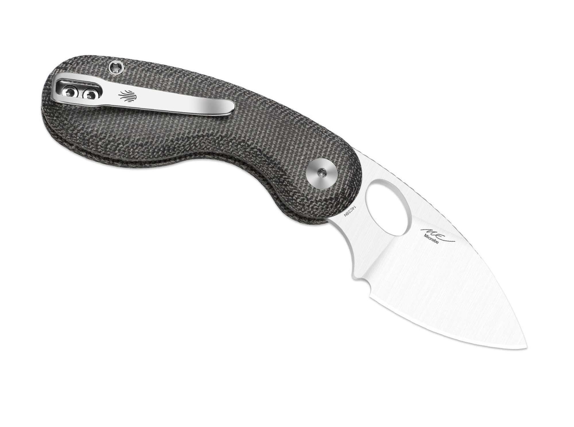 Kizer Taschenmesser Kizer Microbe 14C28N Black Norplex UltreX Micarta