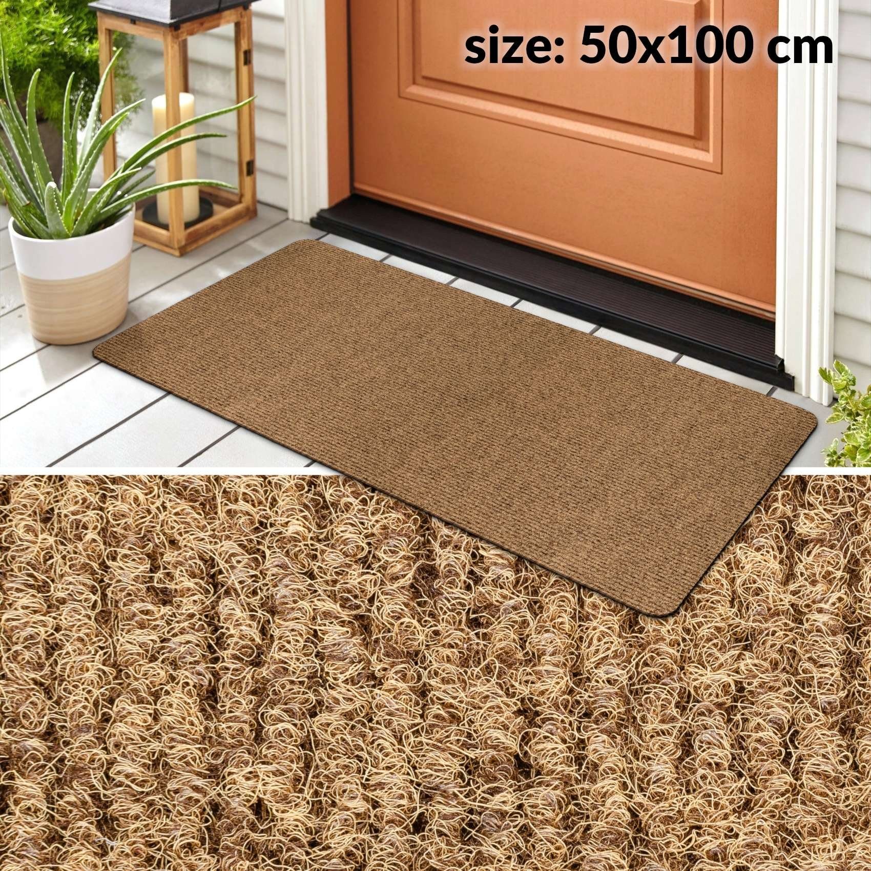 ANRO Fußmatte Türvorleger Schmutzfangmatte JUMBY, eckig, Höhe: 8 mm, Weich - Streifen Größe 50x100cm