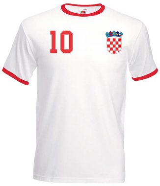 Youth Designz T-Shirt Kroatien Herren T-Shirt im Fußball Trikot Look mit trendigem Motiv