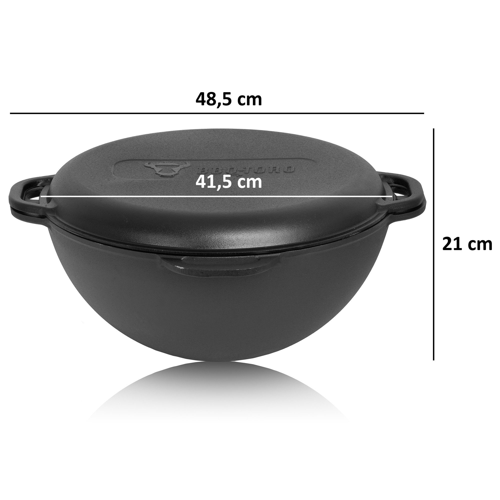 BBQ-Toro Feuerstelle Gusseisen Kazan 16 L mit Kazan Ofen Ø 39,5 cm, Gusstopf mit Deckel