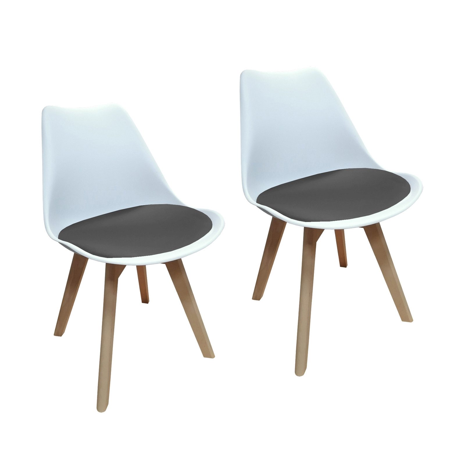HTI-Living Esszimmerstuhl 2er Set Design-Stühle mit Sitzpolster (Set, 2 St), Esszimmerstuhl Kunststoffschale Samtbezug Holzfüße