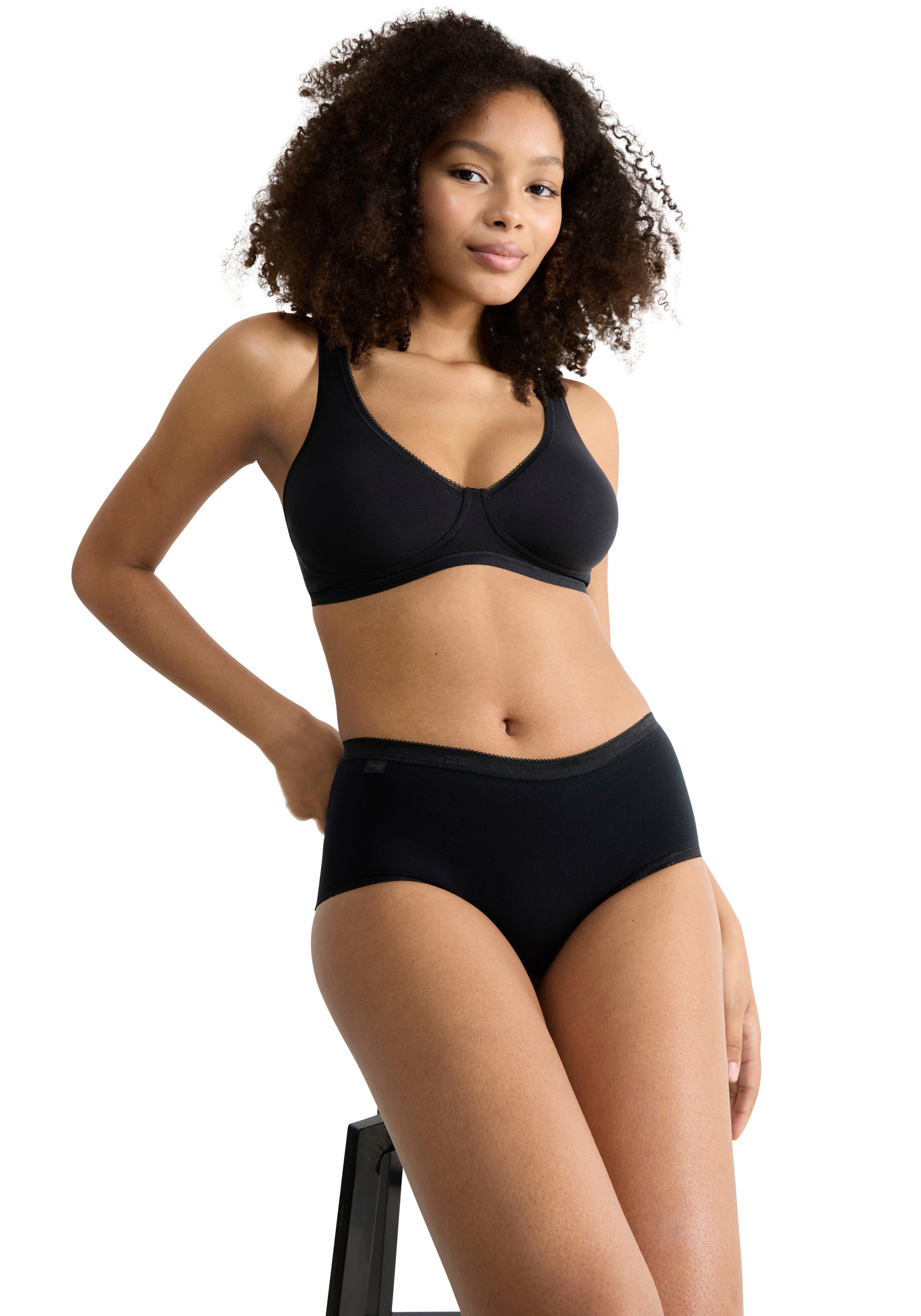 sloggi Midislip Basic+ (4er Pack) perfekter Sitz, feminin, Baumwollmischung, Single Jersey, weich