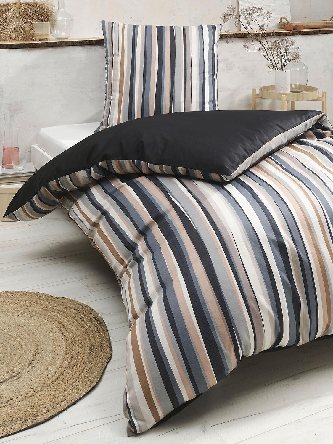 casa NOVA Bettwäsche IRINA, Grau, Schwarz, günstig online kaufen