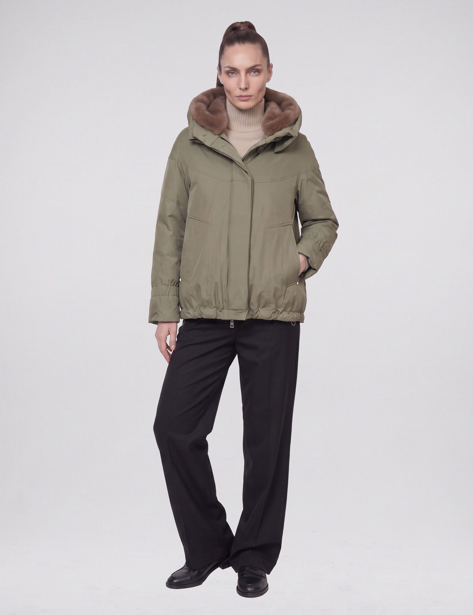 Blonde No.8 Bomberjacke ELIN M mit Kunstfell gefütterte Kapuze