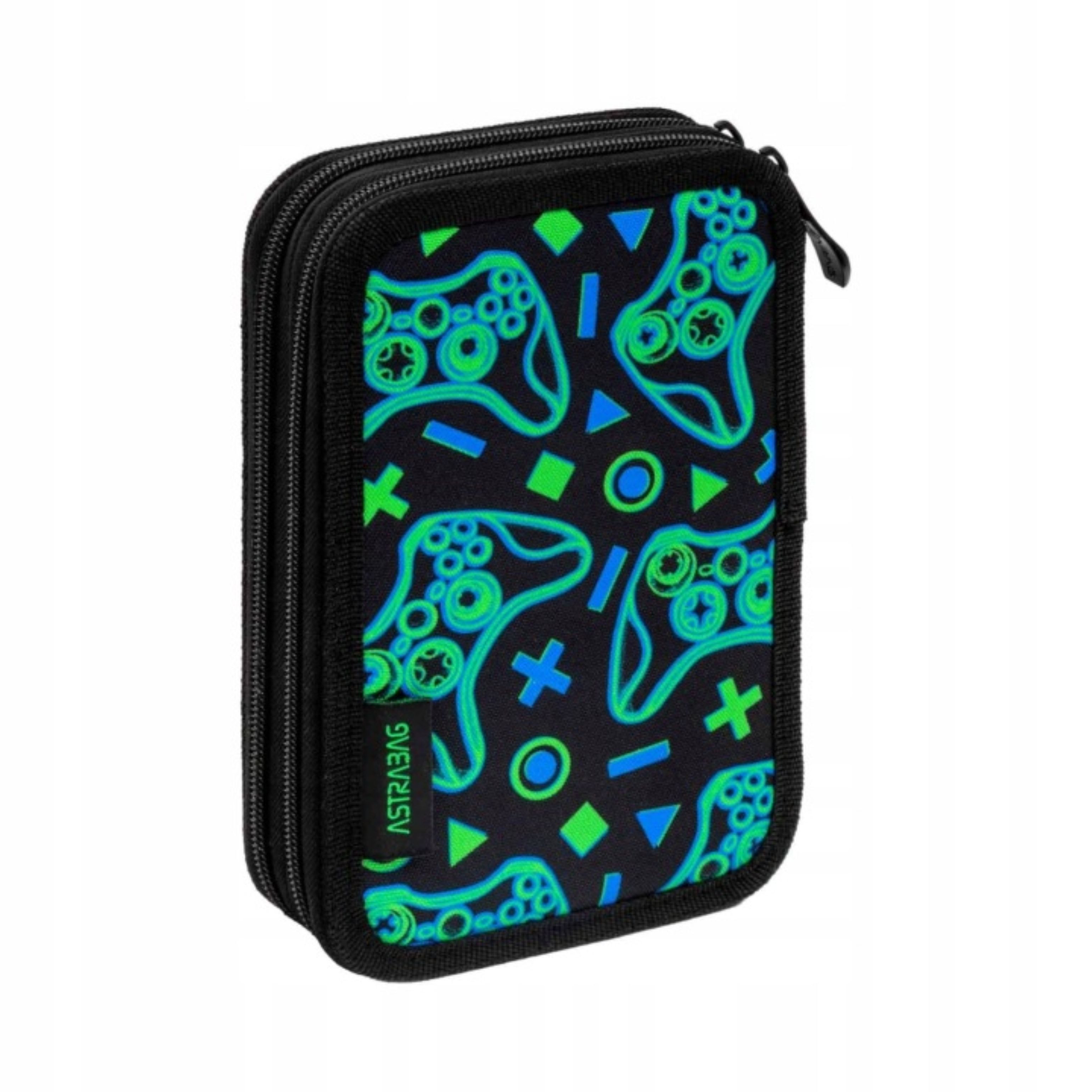 ASTRA Schulrucksack AstraBag Federmäppchen 2 Fächer mit Inhalt Game On Gaming Jungen (1-tlg)