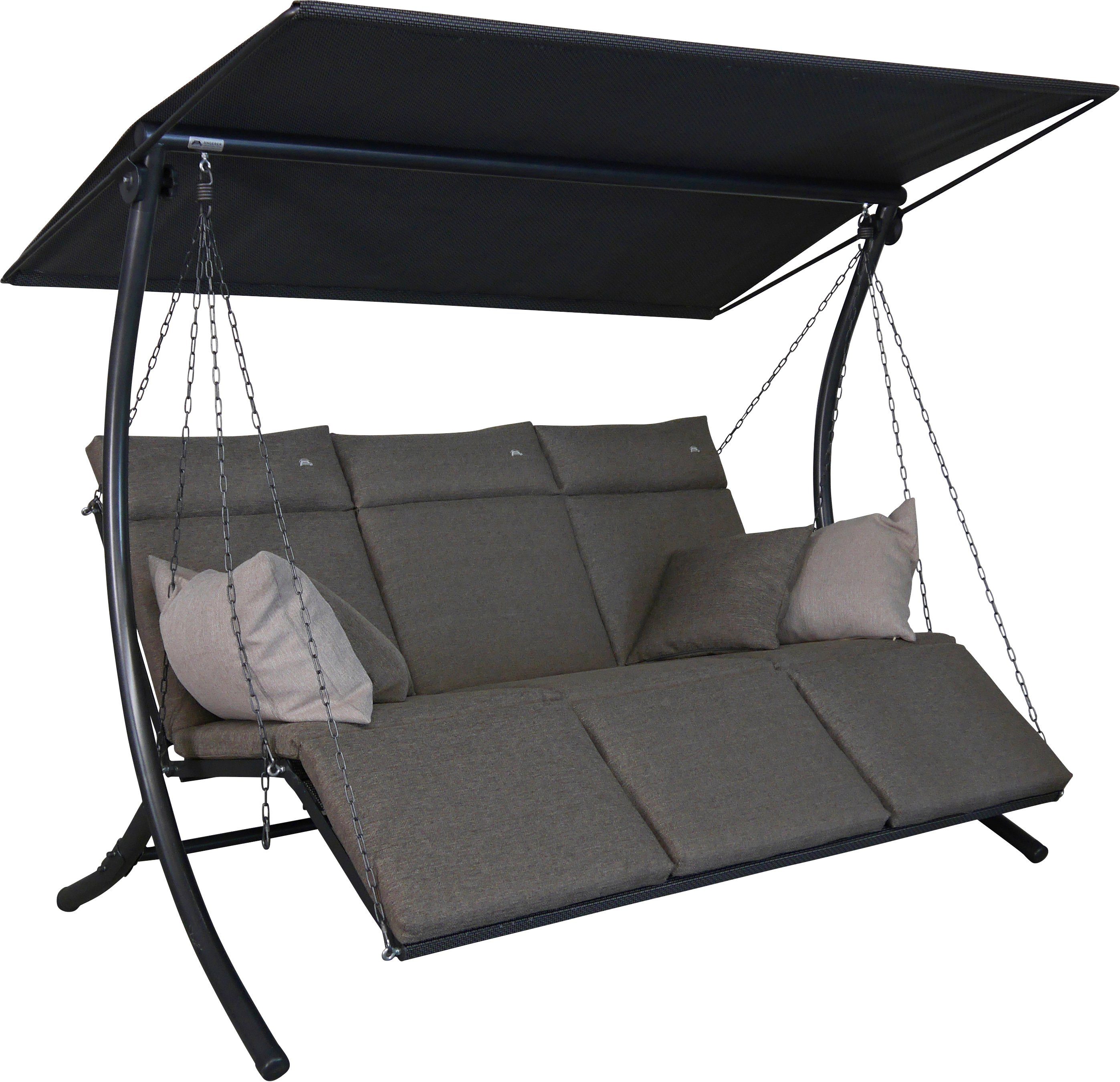 Angerer Freizeitmöbel Hollywoodschaukel Swing Smart olive, 3-Sitzer, Bettfunktion