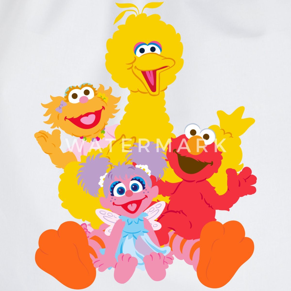 Spreadshirt Turnbeutel Sesamstraße Bibo, Elmo, Sina, Abby Cadabby Turnbeutel (1-tlg)