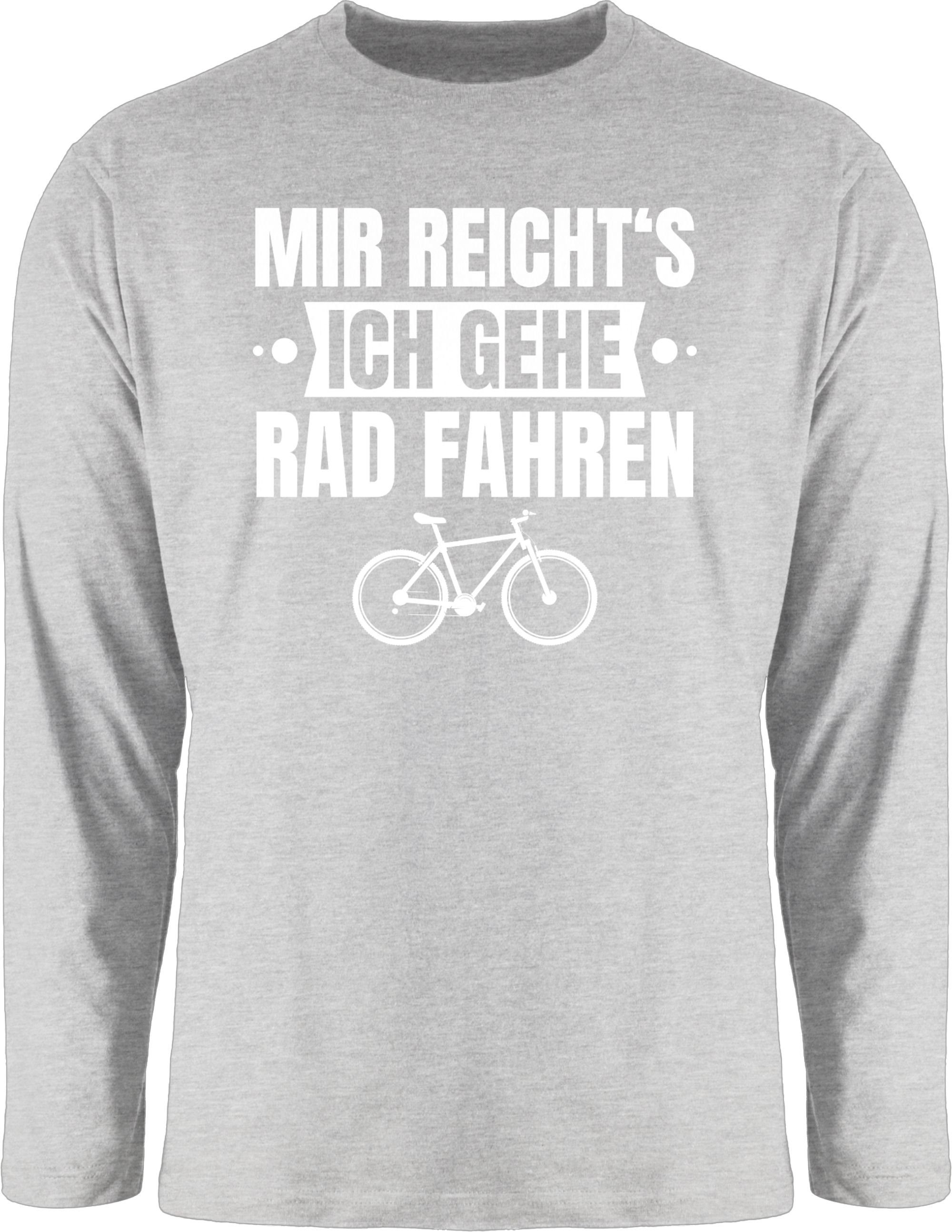 Grau Rundhalsshirt 3 Shirtracer weiß fahren ich Mir Bekleidung - reicht's gehe Radsport Rad meliert Fahrrad Banner