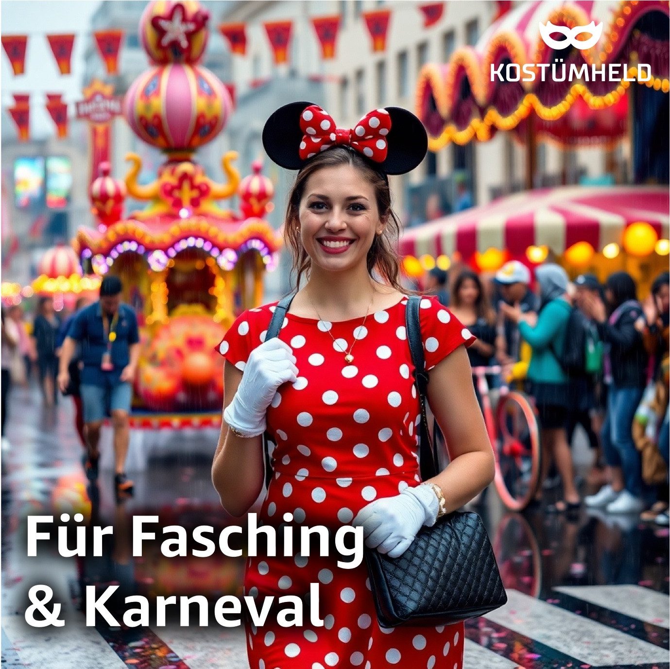 Kostümheld® Kostüm 1x 2 in 1 Minnie Mouse Set Ohren & Handschuhen Disney Mi günstig online kaufen