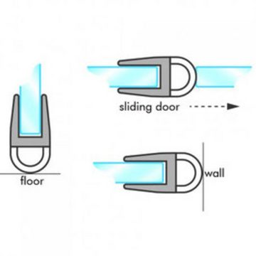 Kristhal Dusch- & Baddesign Duschdichtung Balgdichtung (Ballondichtung) für Duschtür, L: 200 cm