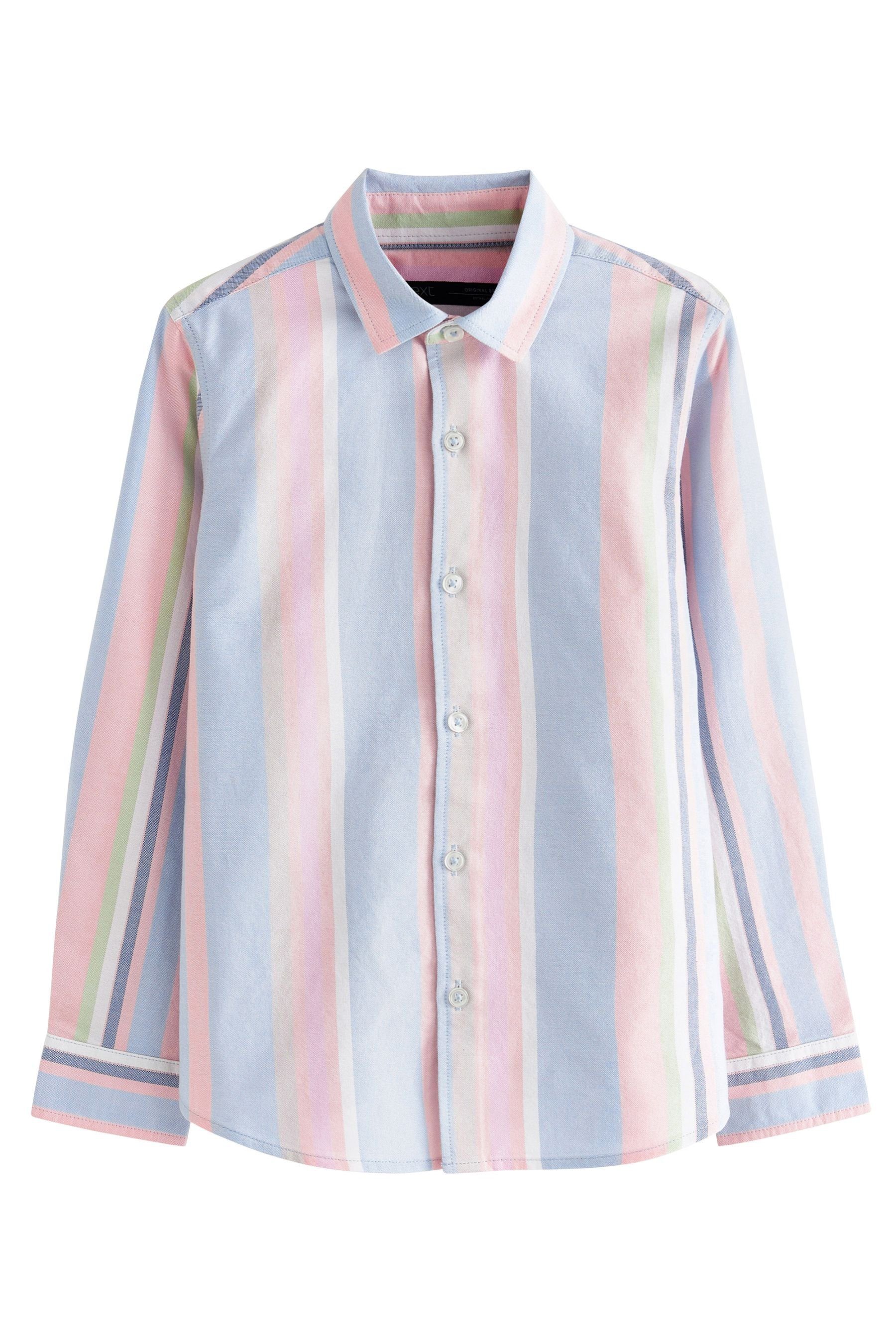 Next Langarmhemd Bluse (1-tlg) Pink and Blue Vertical Stripe