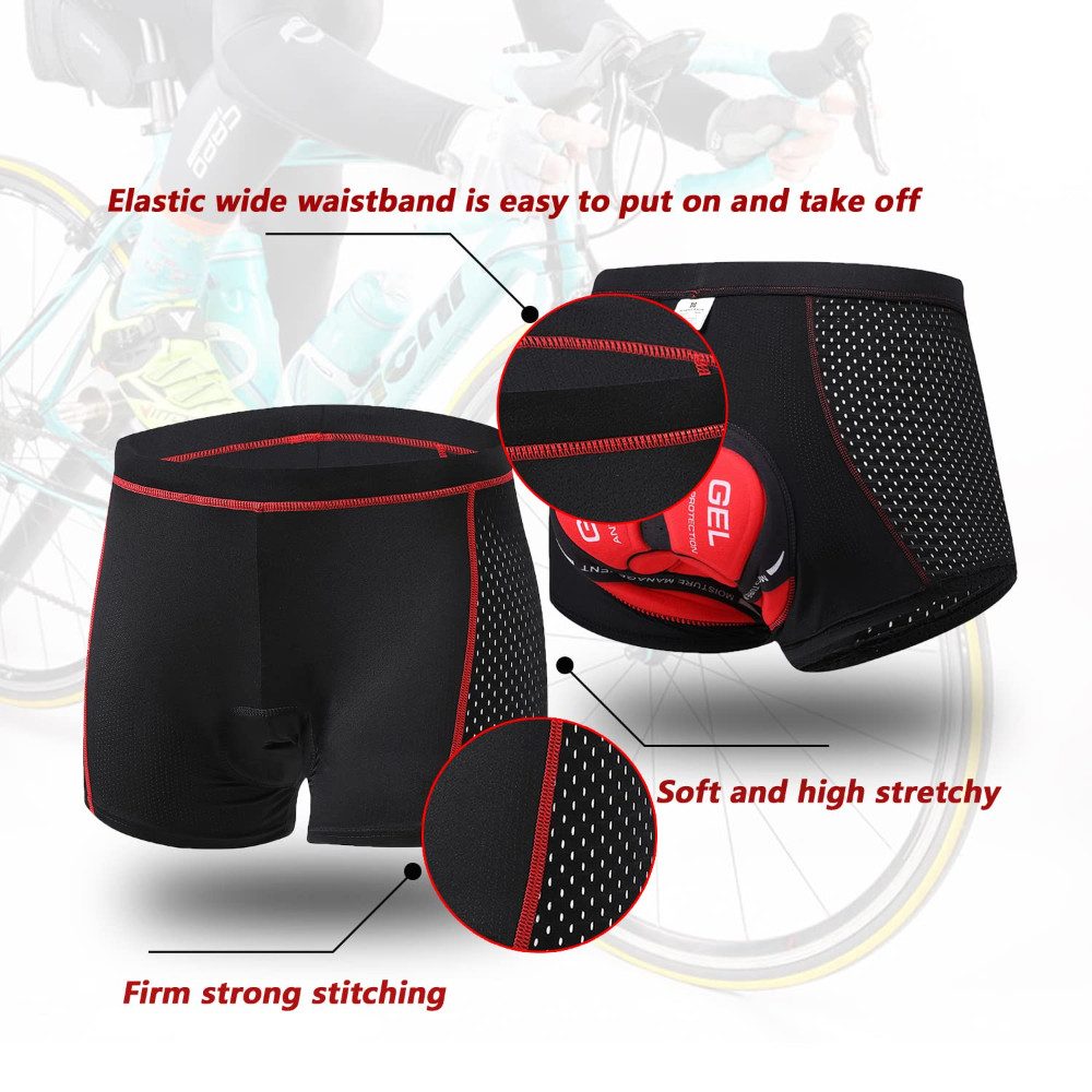 Blusmart Radlerhose Atmungsaktive Radlerhosen für Herren und Damen (Stoßfest, atmungsaktiv, Schnelltrocknend, elastisch) Radsportshorts Fahrradhosen mit 5D Gel Sitzpolster