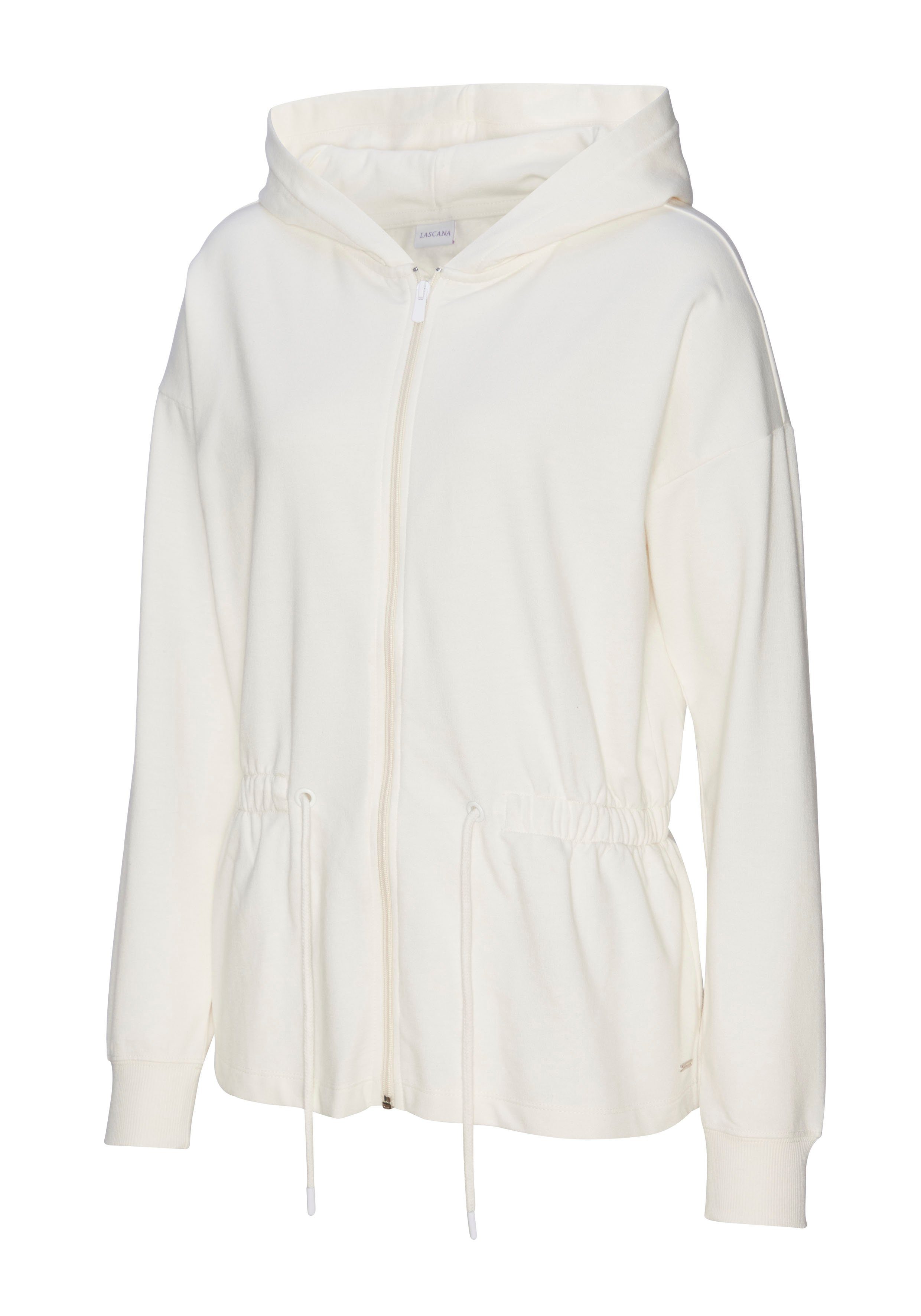 LASCANA Sweatjacke mit Tunnelzug in der Taille, Loungewear – Bild 4 von 5