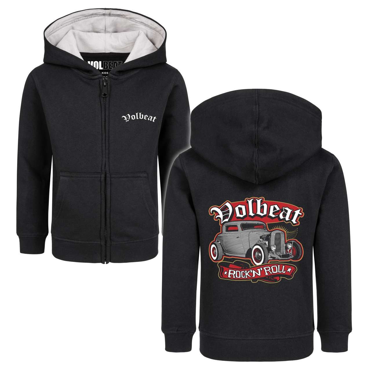 Kapuzensweatjacke mit Volbeat (Rock 'n Roll) Aufdruck für Kinder von 2–14 Jahren