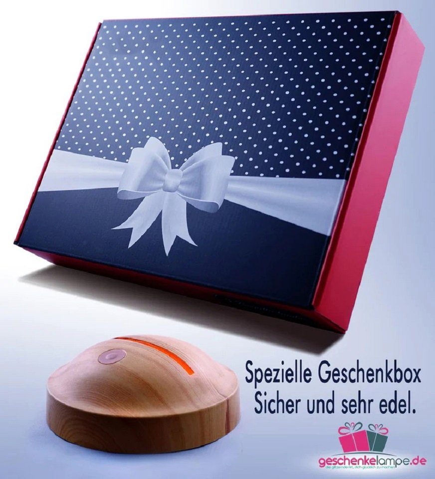 Geschenkelampe LED Nachttischlampe Vier Herzen 3D mehrfarbiges Nachtlicht für Mama, Leuchte 7 Farben fest integriert, Geschenk für Muttertag, Mama
