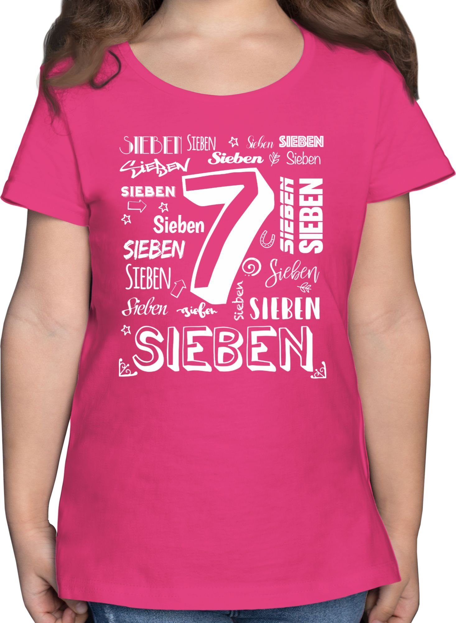 Shirtracer T-Shirt Siebter Zahlen 7. Geburtstag