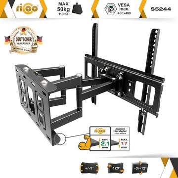 RICOO S5244 TV-Wandhalterung, (bis 55 Zoll, schwenkbar neigbar ausziehbar Fernseher Halter universal VESA 400x400)