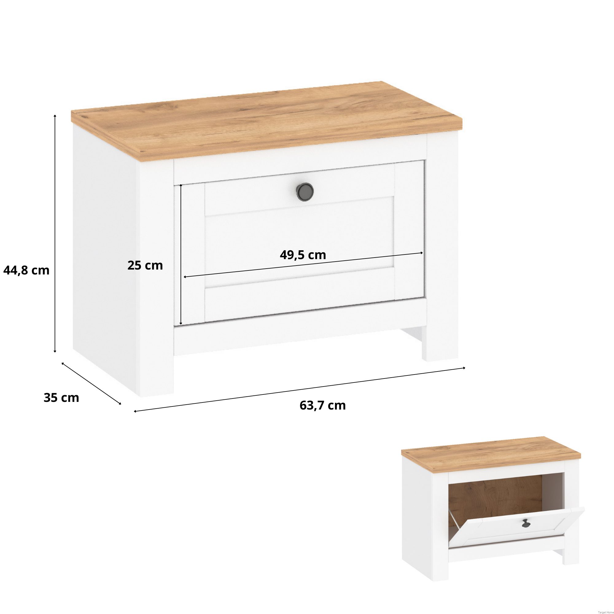 TARGET HOME Schuhschrank Stilvoller Schuhschrank weiß/goldene günstig online kaufen
