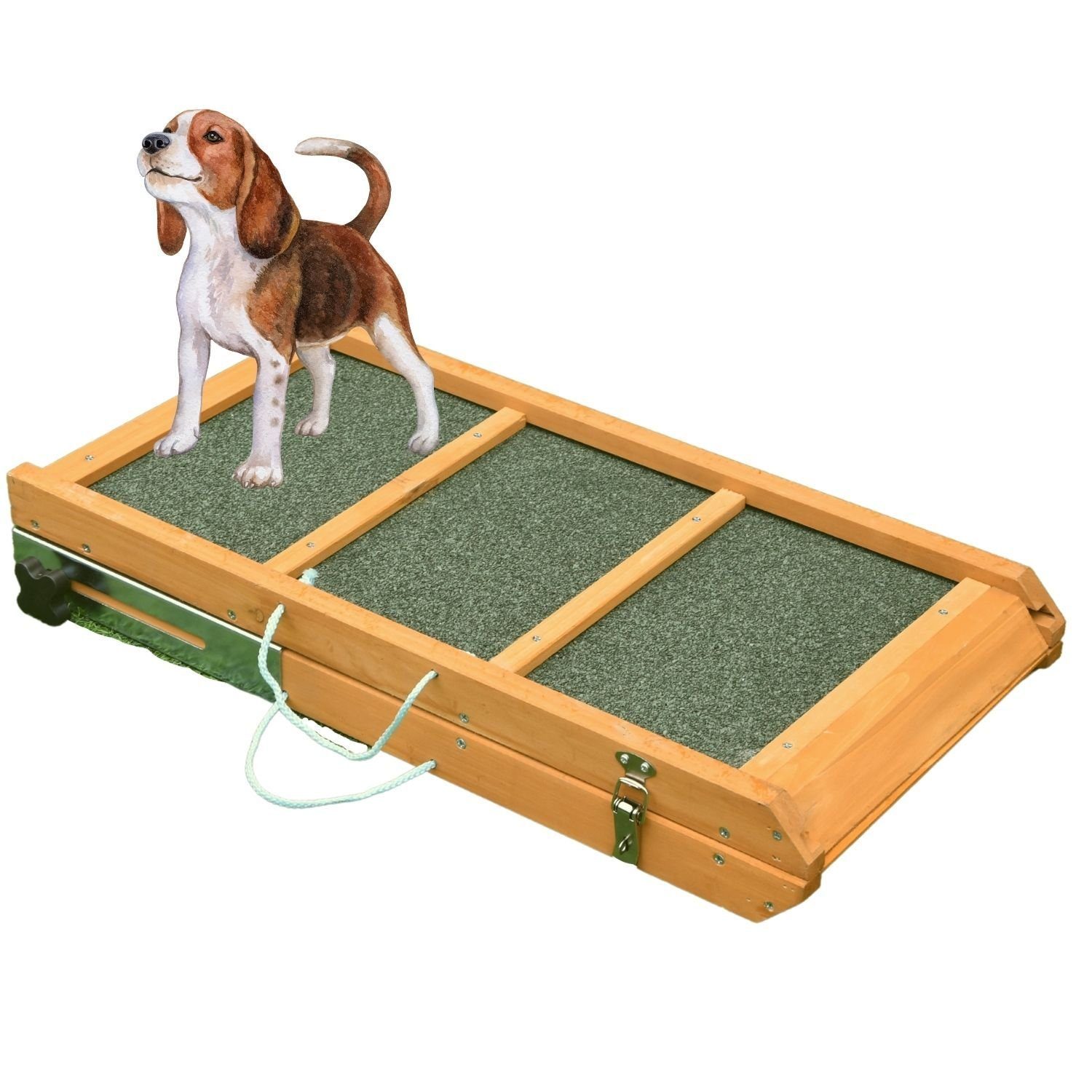 Coemo Hunderampe, Hundetreppe klappbare Einstiegshilfe für Haustiere Holz Hundeleiter
