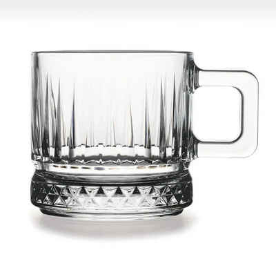 Pasabahce Gläser-Set 2er Elysia, Glas, Becher mit Quarzgriff Teeglas Set 2 Teilig 55422