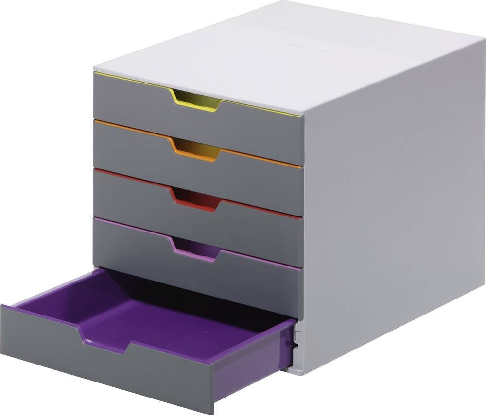 DURABLE Schubladenbox Durable VARICOLOR 5 – 7605 760527 Schubladenbox Grau DIN A4, DIN C4, F