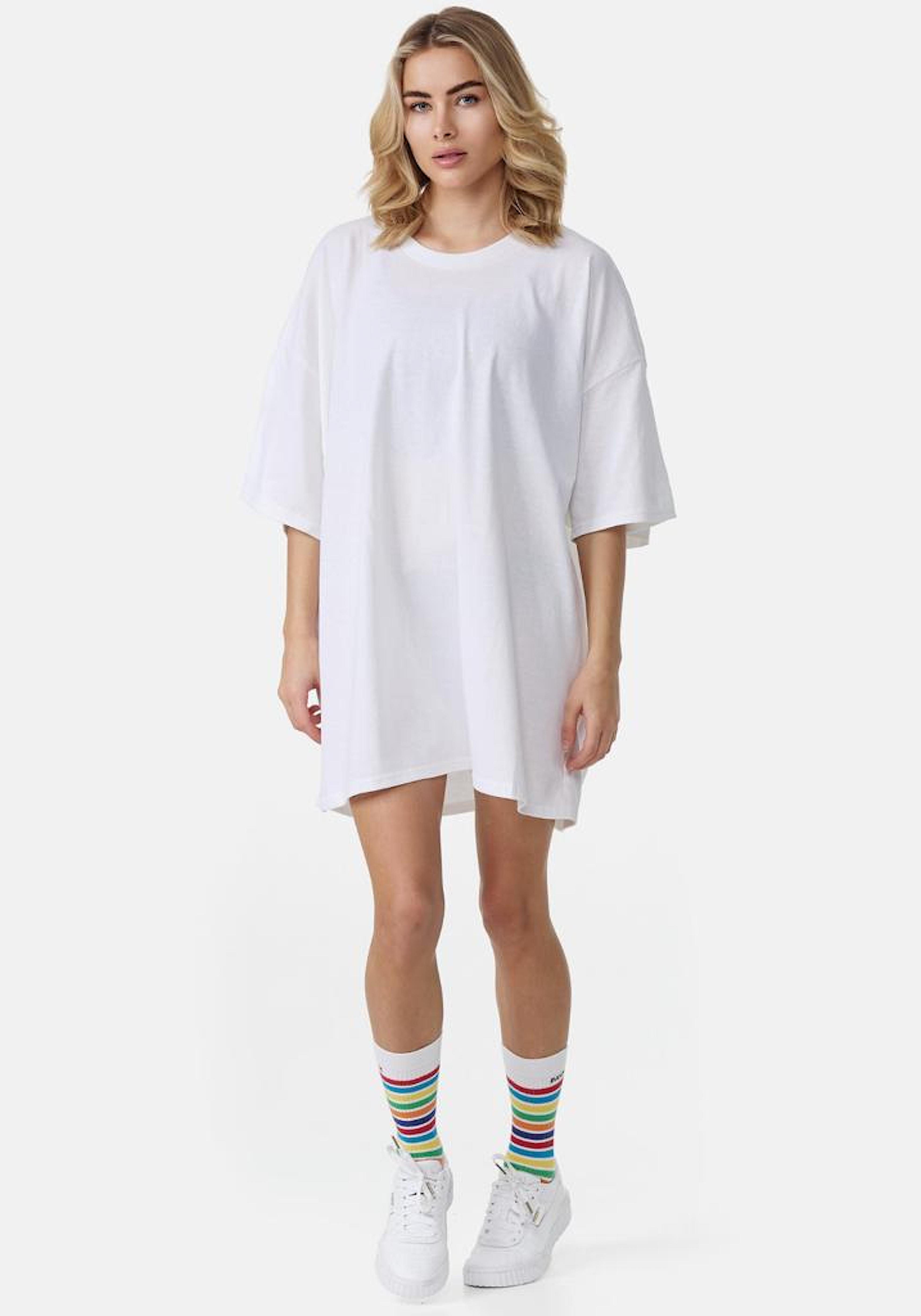 Worldclassca T-Shirt Worldclassca Oversized Print T-Shirt lang Sommer Tee Oberteil Neu