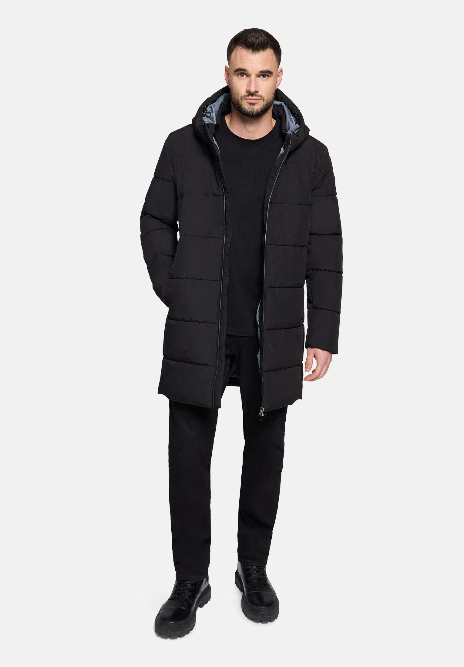 VOICE Outdoorjacke Herren Winterjacke Wintermantel mit Kapuze