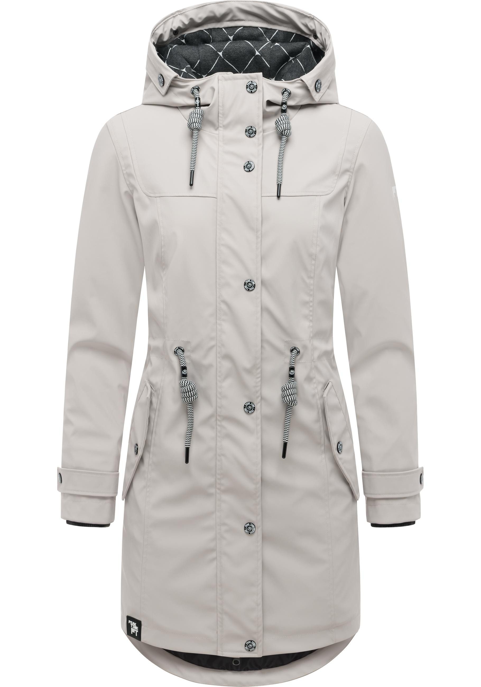 PEAK TIME Regenjacke L60042 stylisch taillierter Regenmantel für Damen
