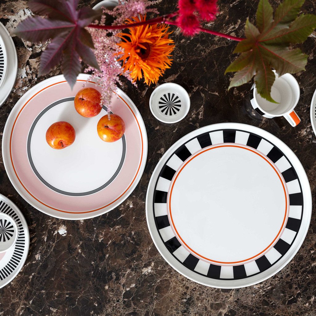 Villeroy & Boch Servierplatte The Memphis Collection Servierteller 33x33x3cm, Porzellan, (1-tlg), Premium Porcelain, mikrow.- & spülm.sicher, Made in Germany