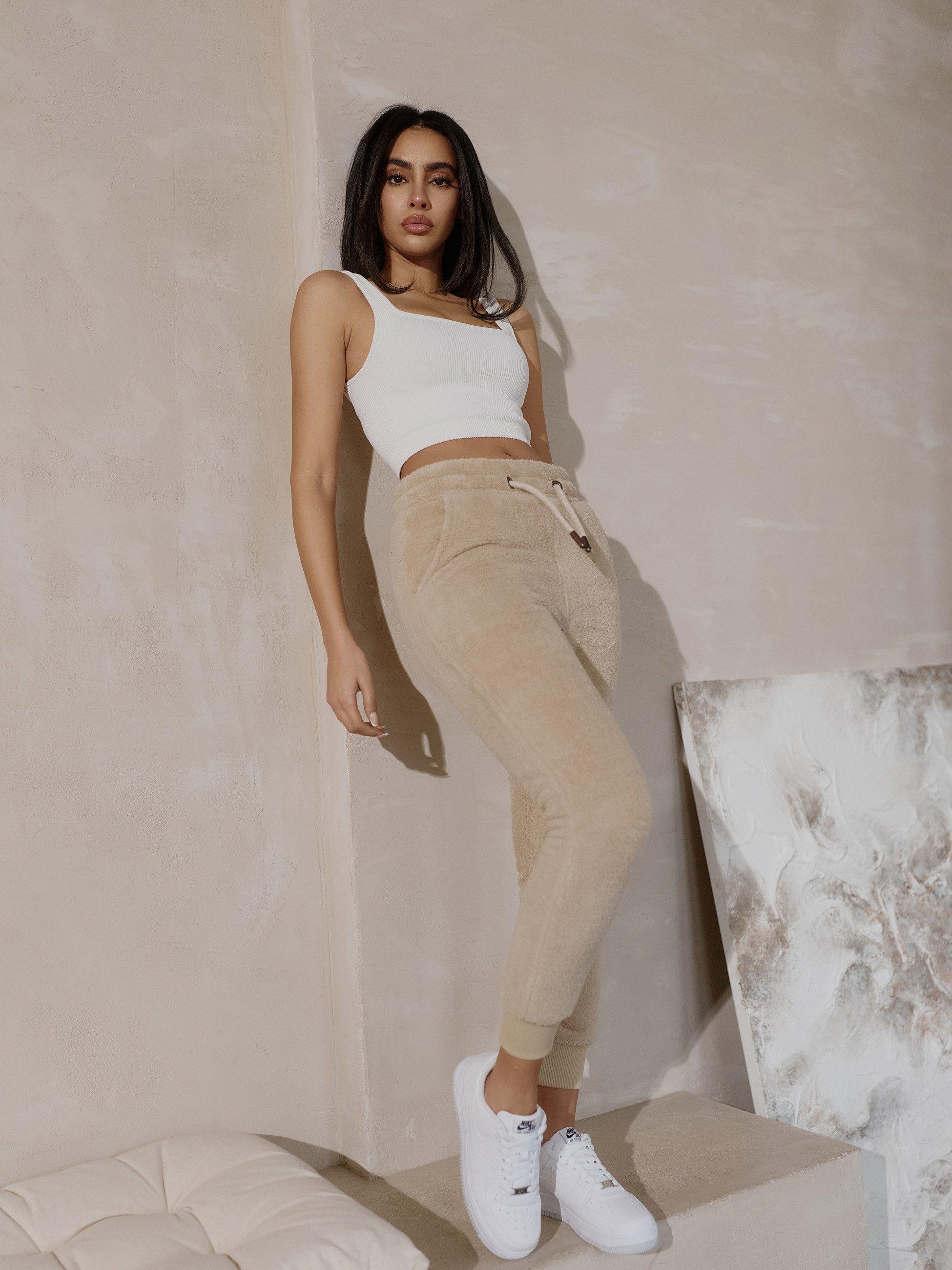 REPUBLIX Jogginghose ANAJA Damen Teddyfleece Jogger Sporthose Jogging Pants