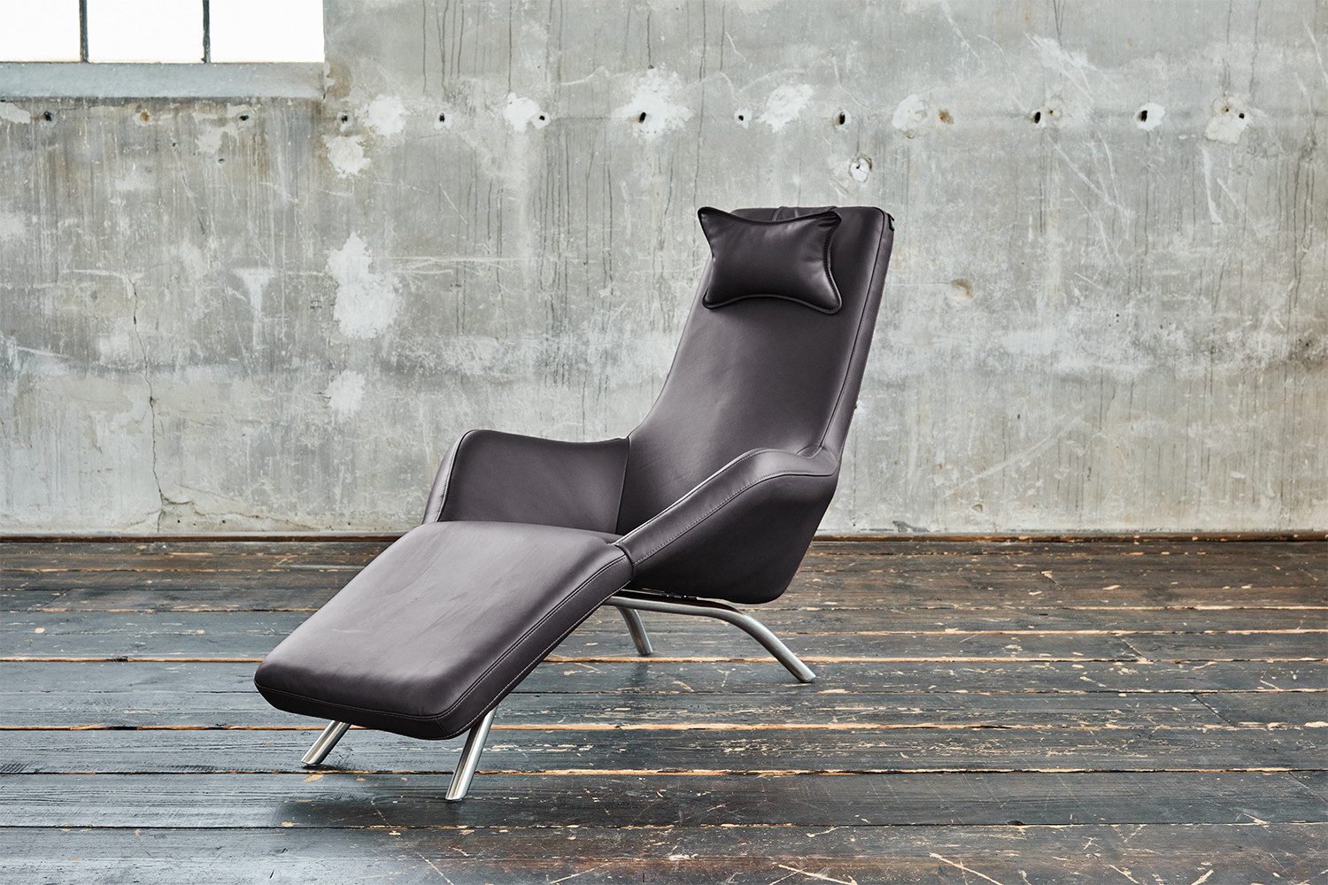 KAWOLA Relaxliege CAVAL Sessel Leder - Komfort & Entspannung - Wohnzimmer, Echtleder, Edelstahl, hohe Ergonomie für maximalen Komfort