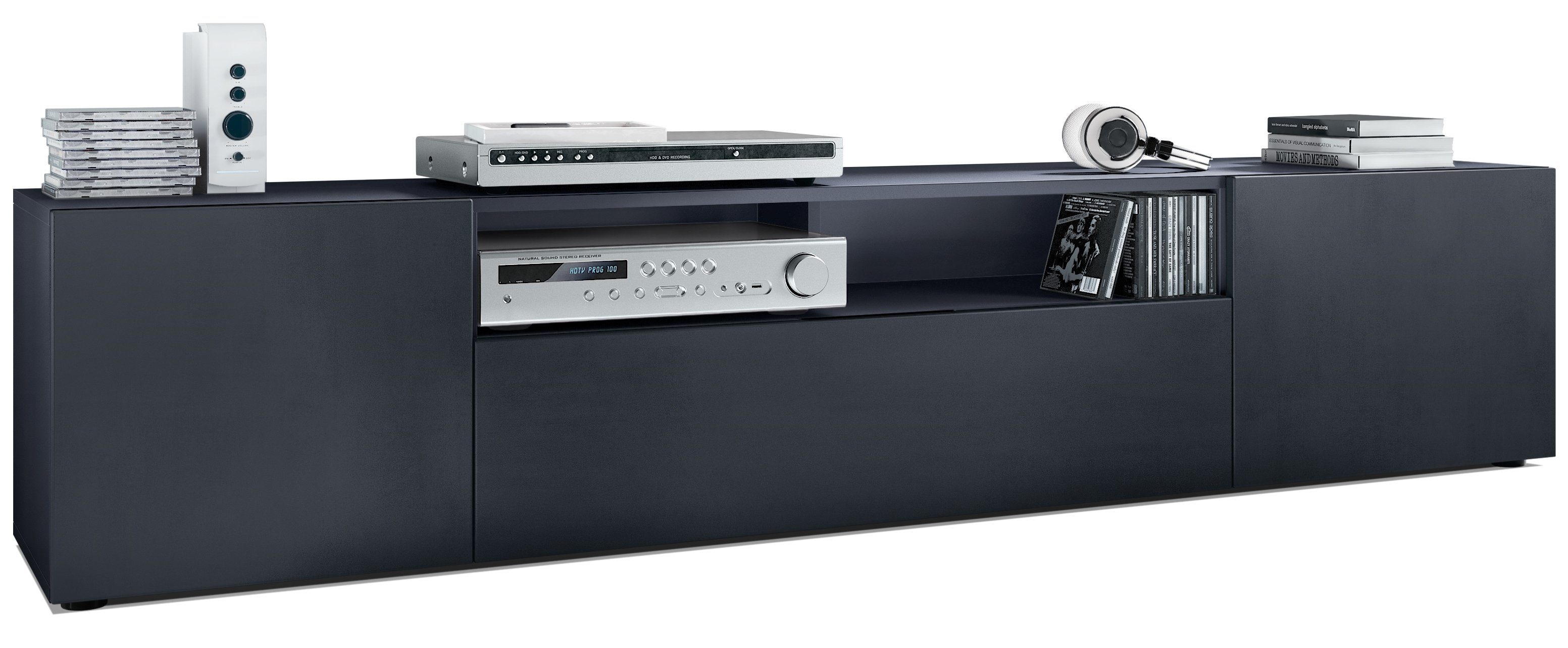 Vladon Lowboard Mogan (TV-Kommode, mit 2 Türen, 1 Klappe und 1 offenes Fach günstig online kaufen