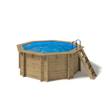Paradies Pool Pool, Holzpool Kalea 436x138cm, Folie blau 0,8mm