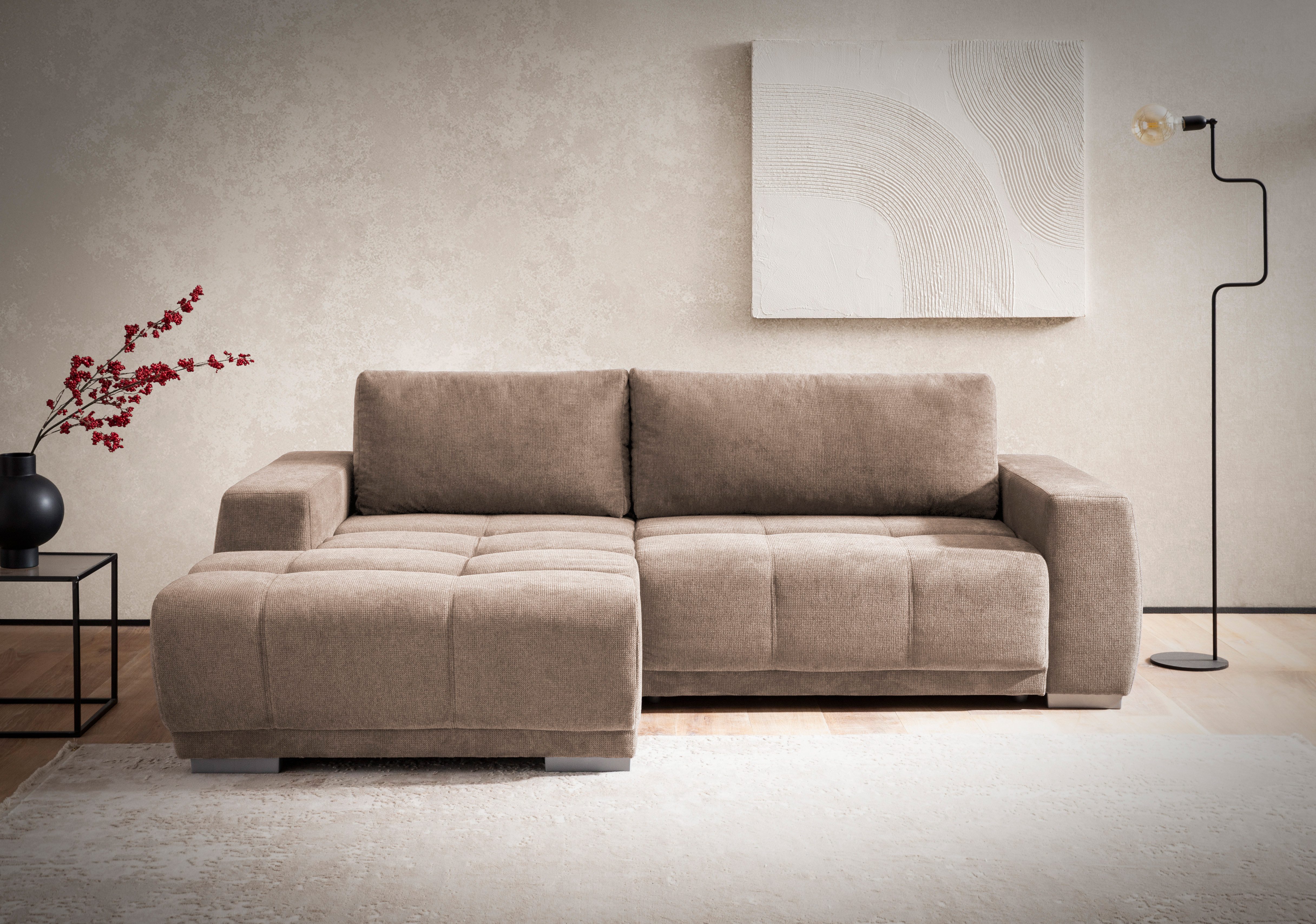 INOSIGN Ecksofa "Bolero L-Form", wahlweise mit Bettfunktion & Bettkasten günstig online kaufen