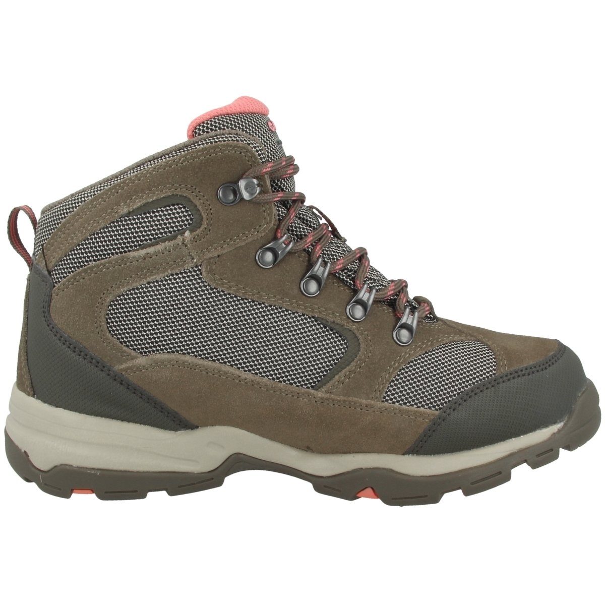 work HI-TEC Waterproof Storm Hi-Tec Outdoorschuh Damen Zuglasche Ferse der grau an