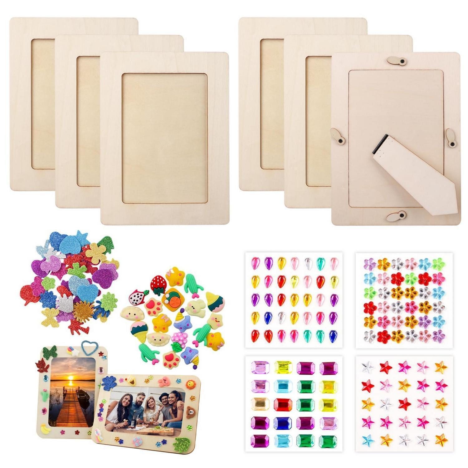 LuxusKollektion Bilderrahmen zum Basteln Bilderrahmen Holz zum Bemalen 20x15 cm 6er Set, (6 St)