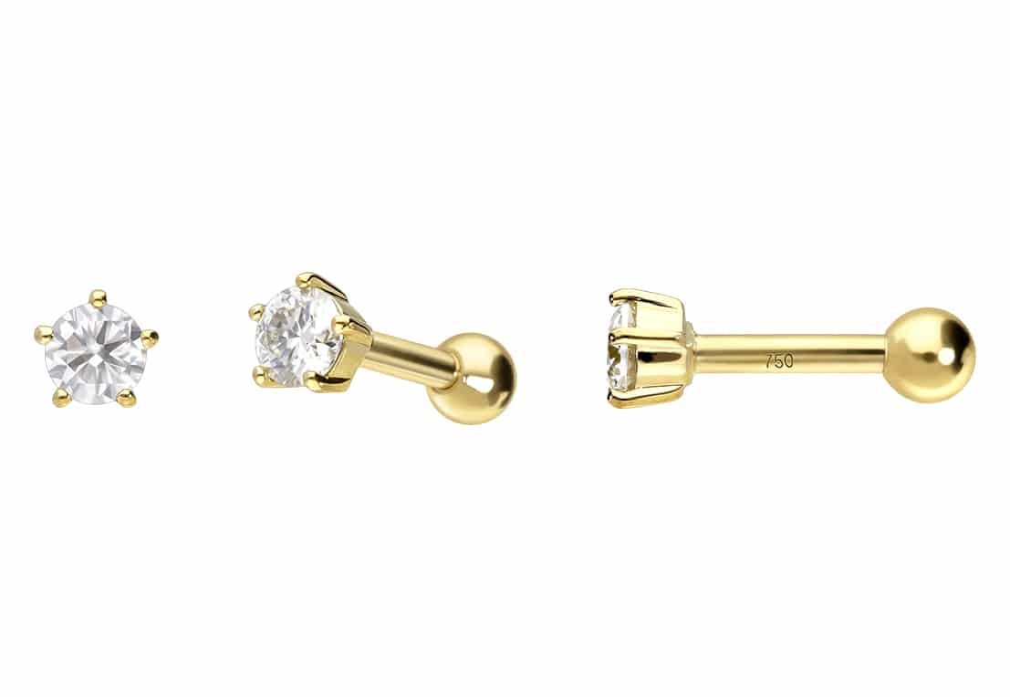 PIERCINGLINE Piercing-Set 14/18 Karat Gold Ohrpiercing günstig online kaufen