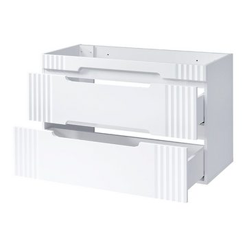 Lomadox Waschbeckenunterschrank FAIRFIELD-56 weiß, 2 Softclose-Auszüge 100/62/45,8 cm
